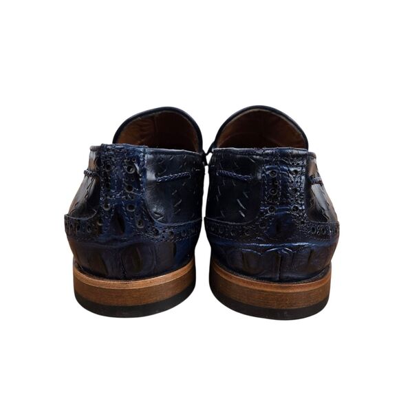 The Istanbul Navy Blue Leather Tassel Loafer Shoe Sz 44 US 10.5 - 11 Leather main image 12